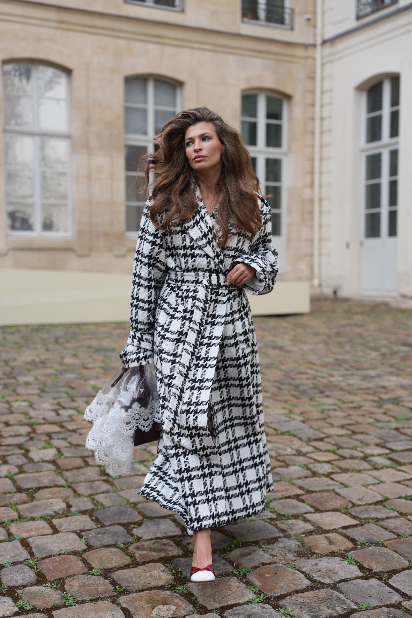 French girls wearing trench coats for fall at Paris Fashion Week