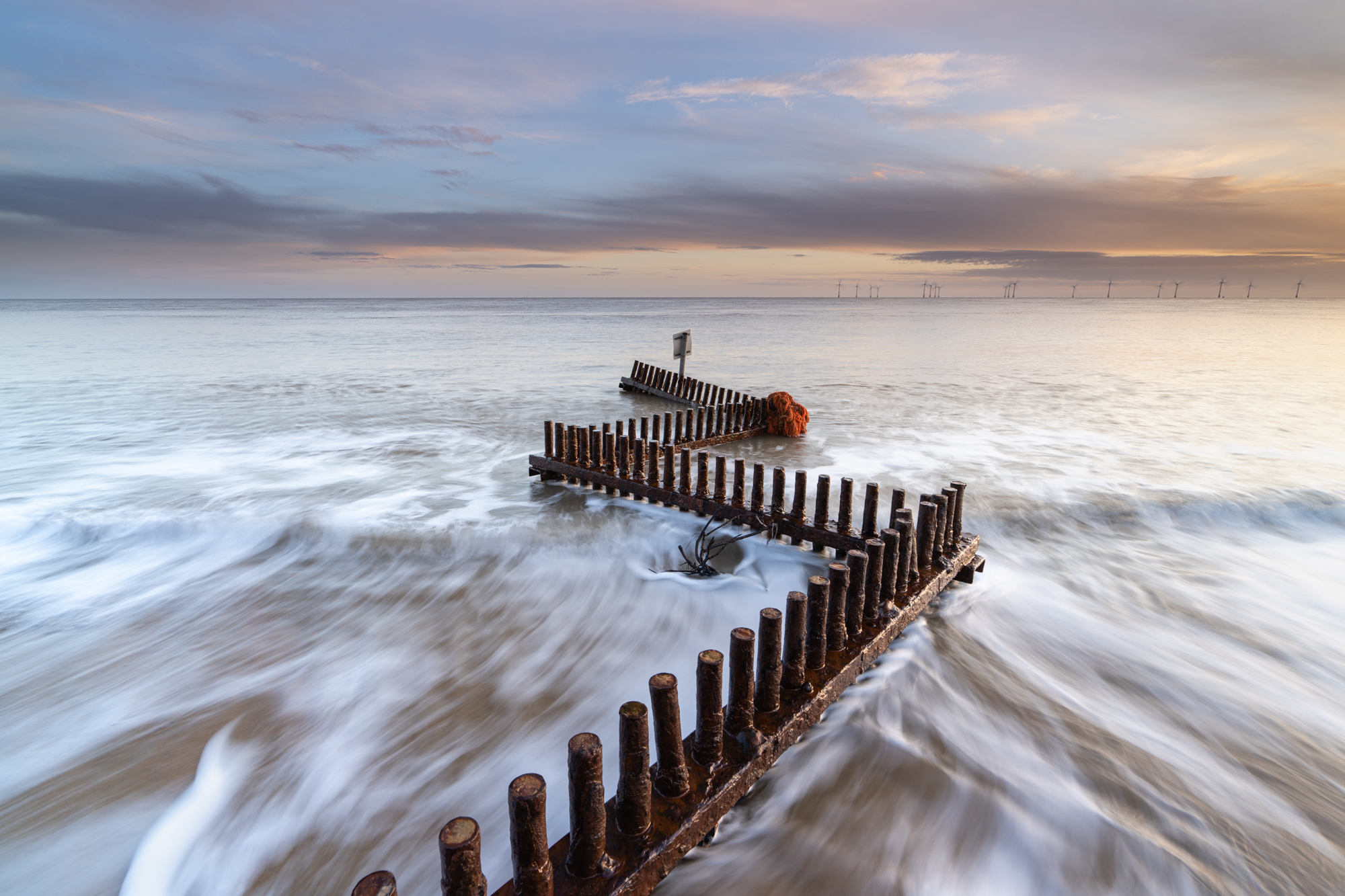 A long exposure seascape taken with the Sony A7R V