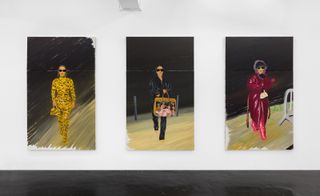 Three paintings Kim Kardashian by Ruby Dickson