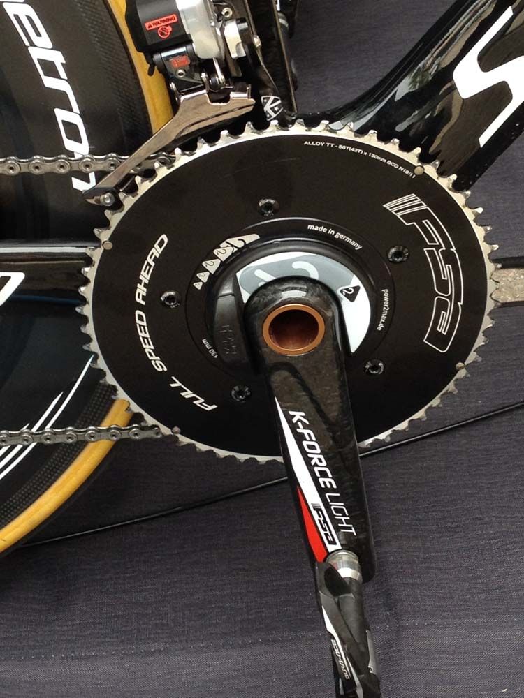 Fabio Sabatini's bike was fitted with a 56 tooth aero chainring