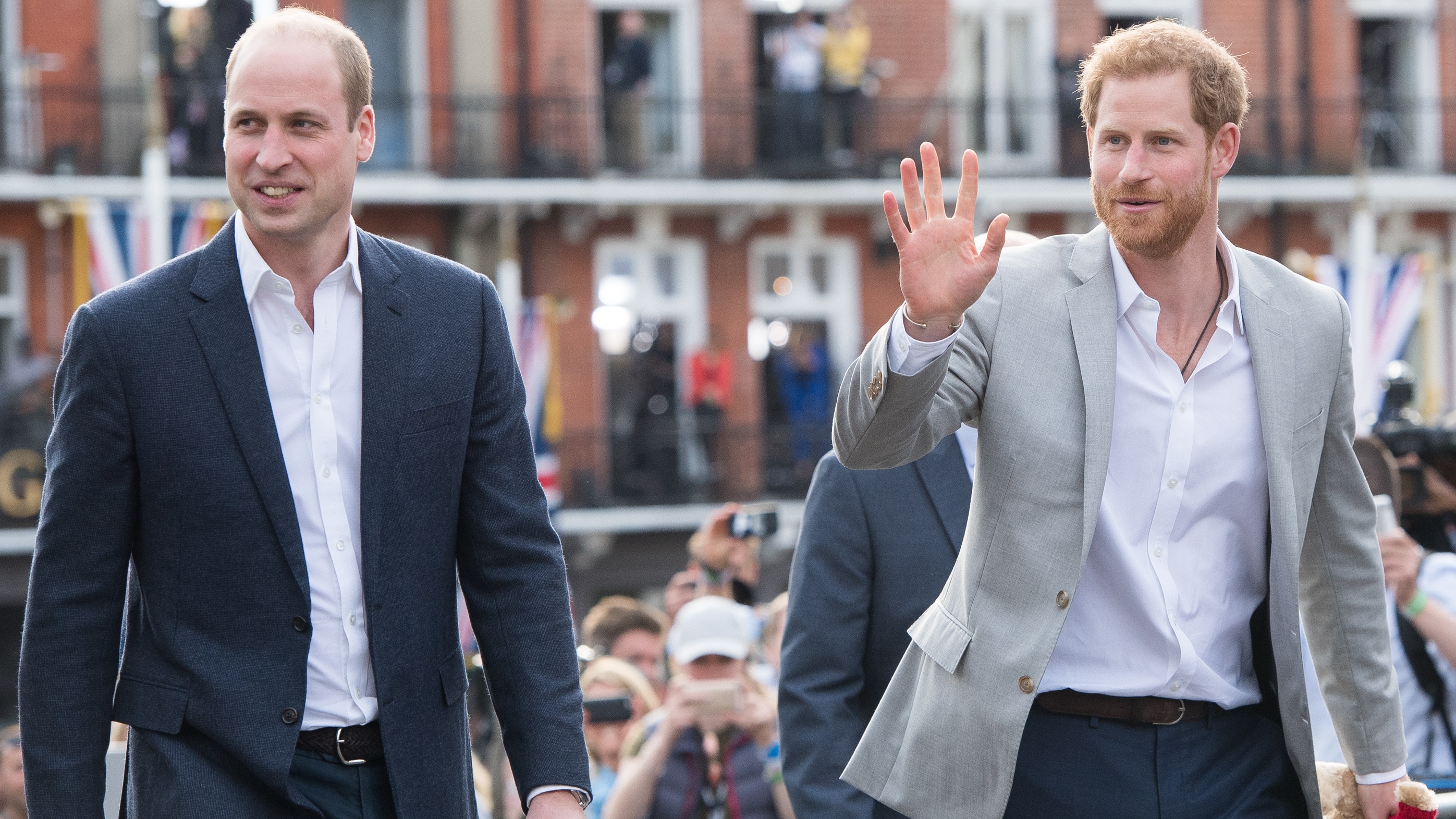 Prince Harry and Prince William meet the public in Windsor on the eve of the Sussexes' wedding at Windsor Castle on May 18, 2018