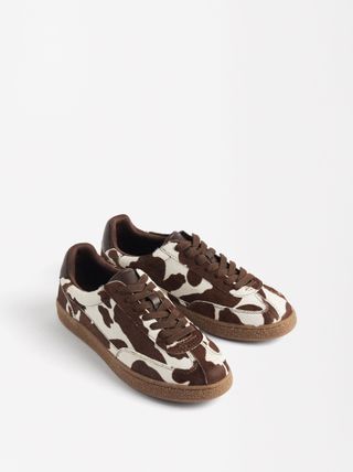 Animal Print Leather Sneakers