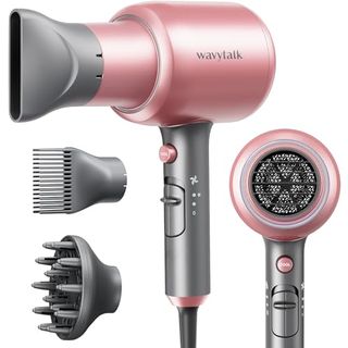 Wavytalk Professional Ionic Hair Dryer Blow Dryer With Diffuser and Concentrator for Curly Hair 1875 Watt Negative Ions Dryer With Ceramic Technology Nozzle for Fast Drying as Salon Light and Quiet