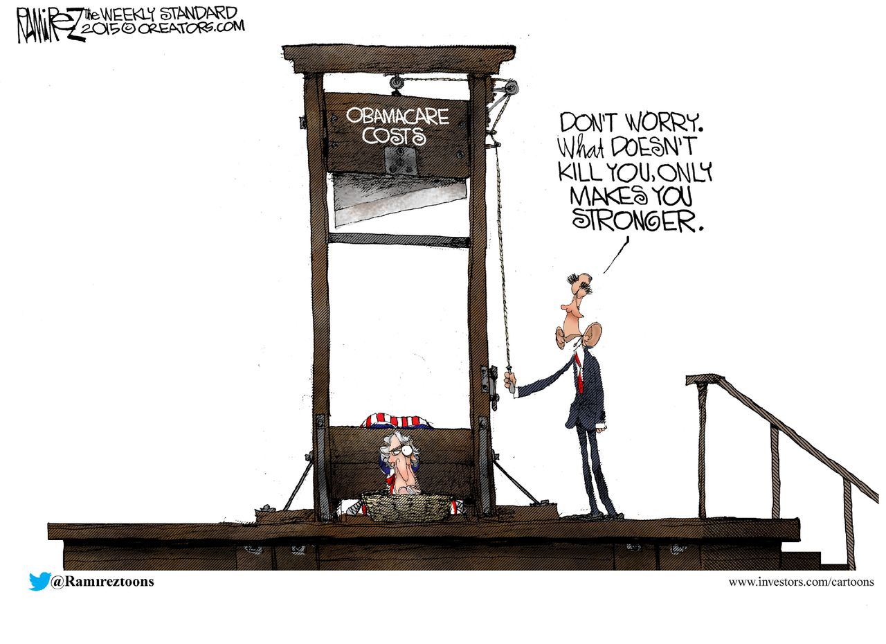 Obama cartoon U.S. Obamacare Health Costs