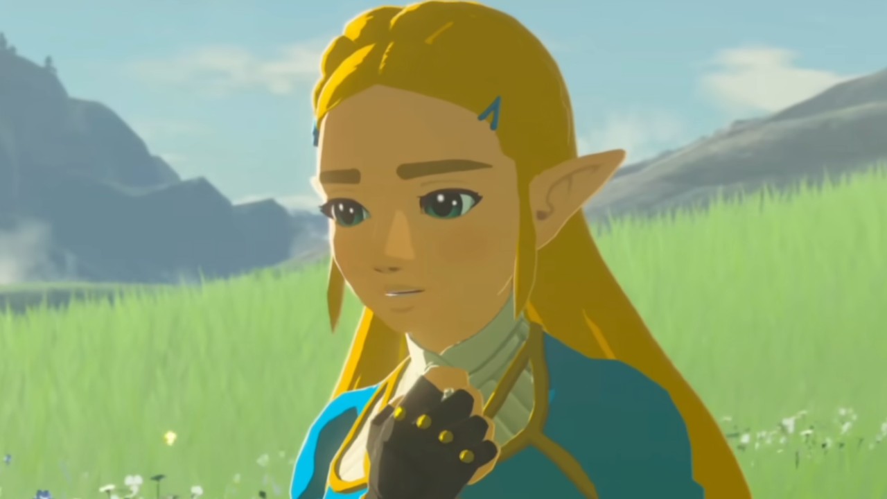 Zelda clutching her chest.