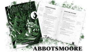 The front cover and a sample spread of the first adventure in The Abbott Trilogy.