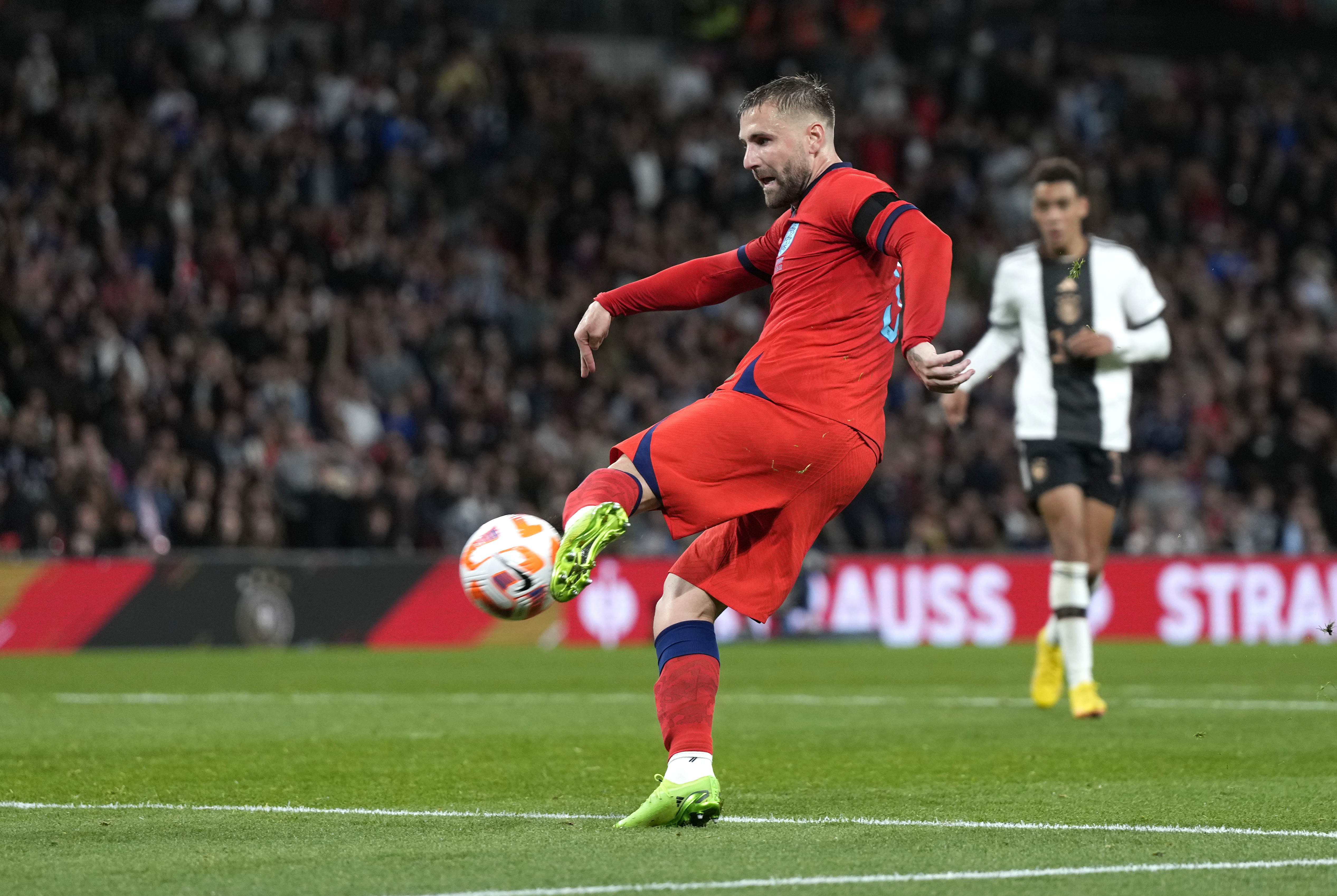 Luke Shaw scored for England in a 3-3 Nations League draw with Germany.
