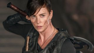 Charlize Theron in fight mode in 2020's The Old Guard