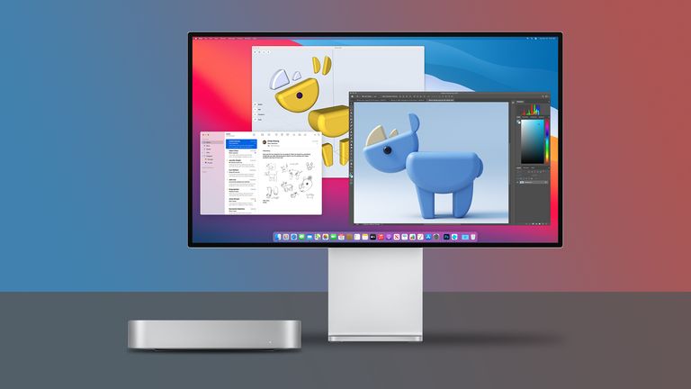 Best monitor for Mac mini, image shows a Mac with an Apple display