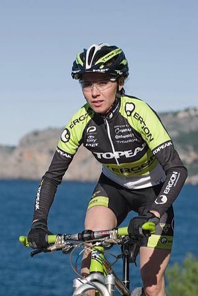 Kalentieva during a training ride