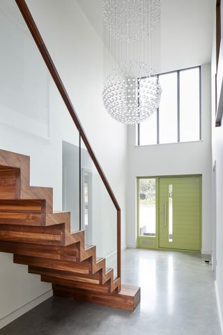 Timber staircase in modern home ideas