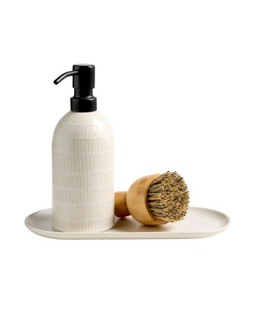 Clean by Crate Ivory Ceramic Soap Dispenser