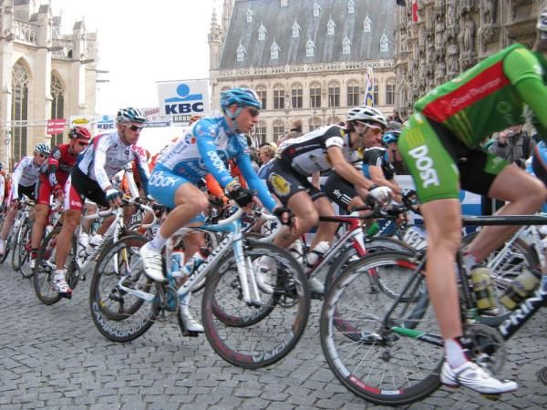 Philippe Gilbert (Omega Pharma-Lotto) is not smiling as he rolls out