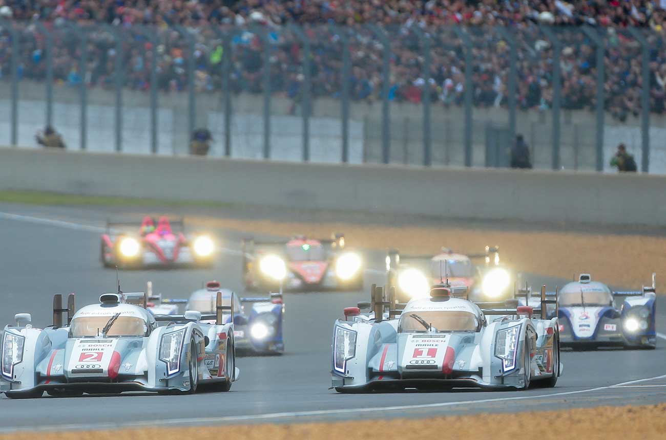 Racing during the 24 Hours of Le Mans race
