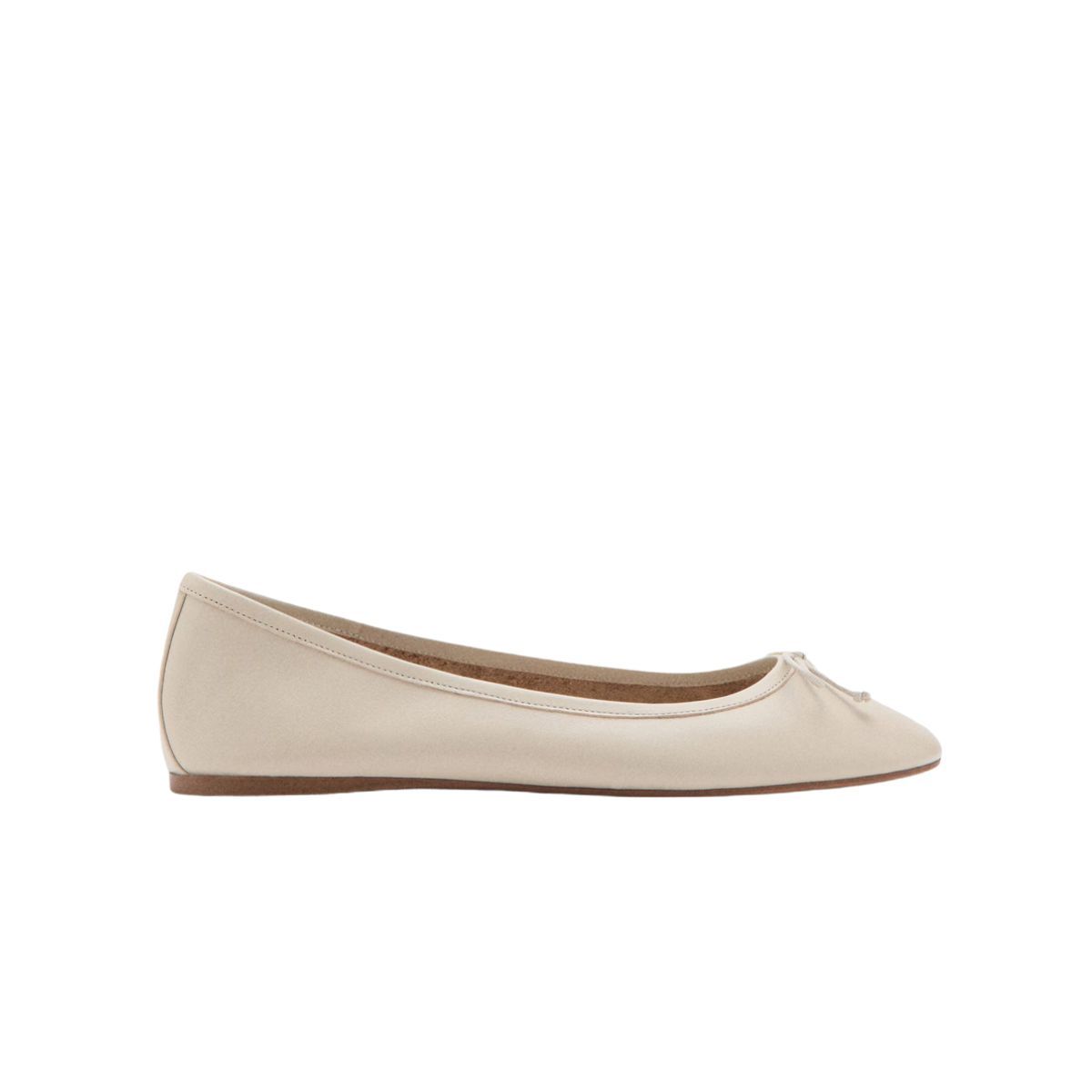 Leather Ballet Flats With Bow - Women | Mango United Kingdom