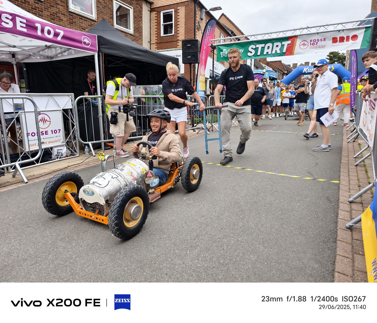 people racing in his soapbox derby