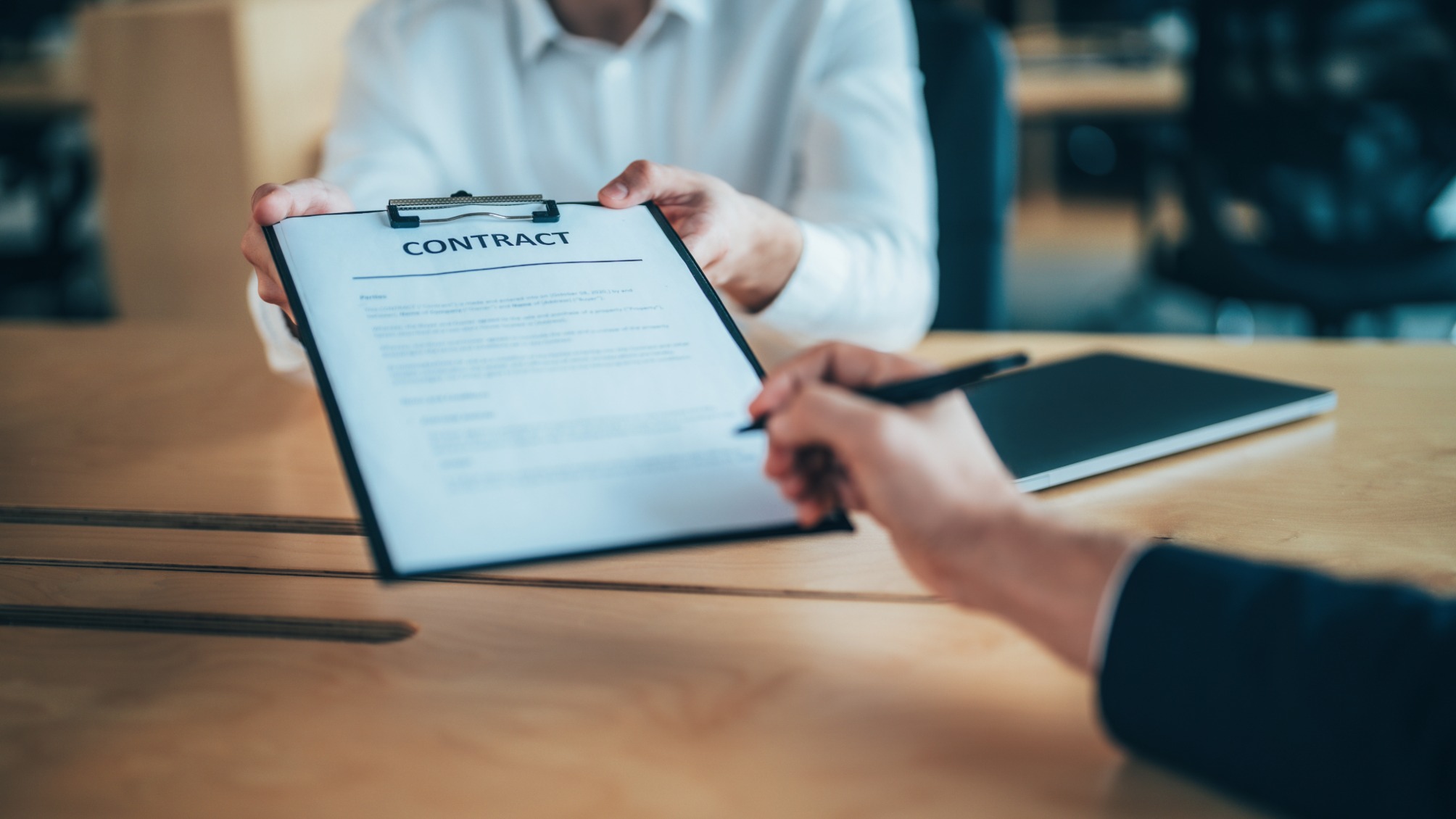 Point of view of someone signing a business contract