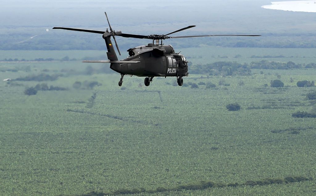 Colombian anti-narcotics police helicopter.