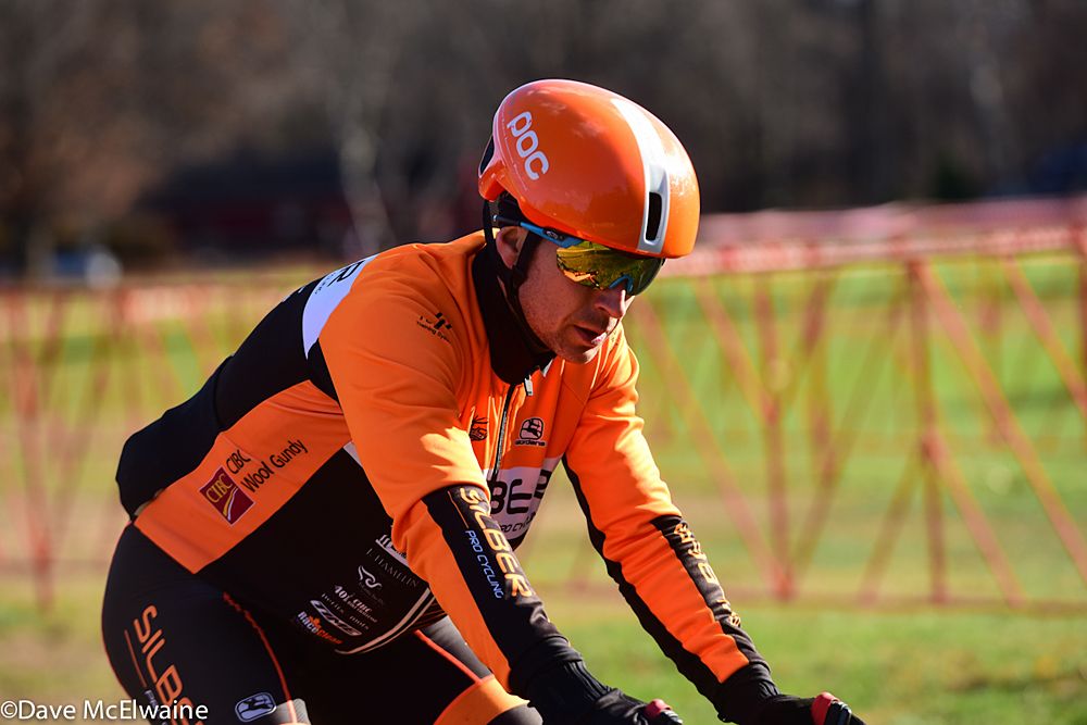 Derrick St. John (Silber Pro Cycling) at the start