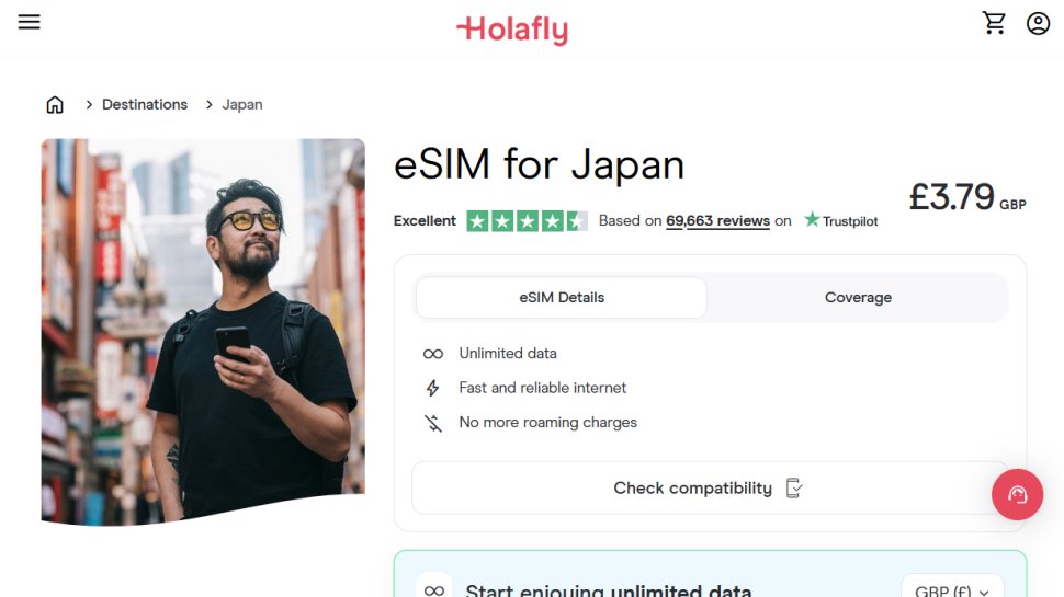 Holafly website screenshot (November 2025).