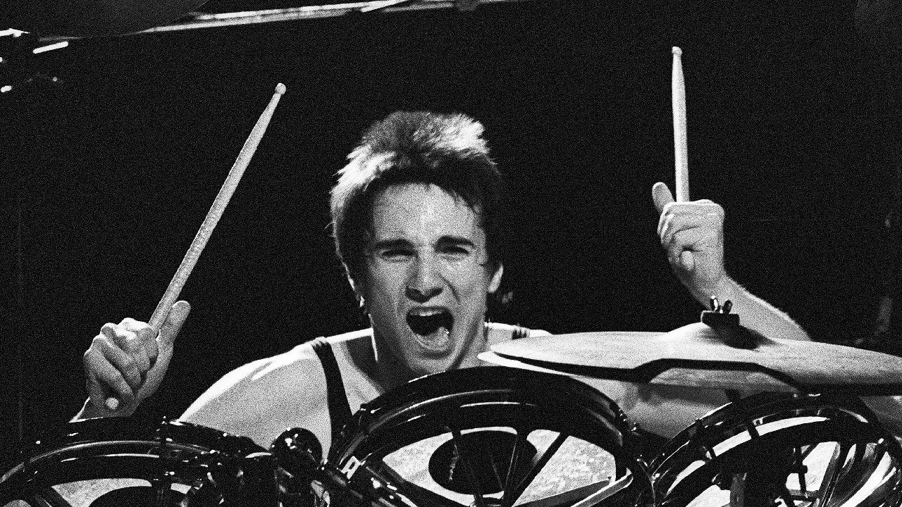 British progressive rock supergroup UK, Terry Bozzio plays live on stage on rototoms at the Congresgebouw, The Hague, Netherlands, 16th December 1979. (Photo by Rob Verhorst/Redferns)