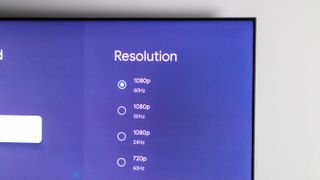 Chromecast with Google TV HD resolution settings