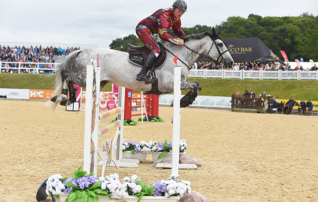 Lance Whitehouse and Isobella Saunders Cook during the invitational Mini Major Relay during the Equerry Bolesworth International Horse Show at Bolesworth Castle near Chester in Cheshire in the UK on 17th June 2018