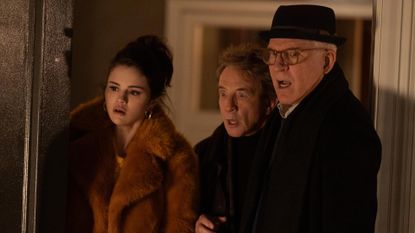 Upper West Side neighbors Charles, Oliver & Mabel bond over a shared love of true crime. When a fellow resident dies in their building, the trio determine to solve the mystery and record an accompanying podcast. Mabel (Selena Gomez), Oliver (Martin Short) and Charles (Steve Martin), shown.