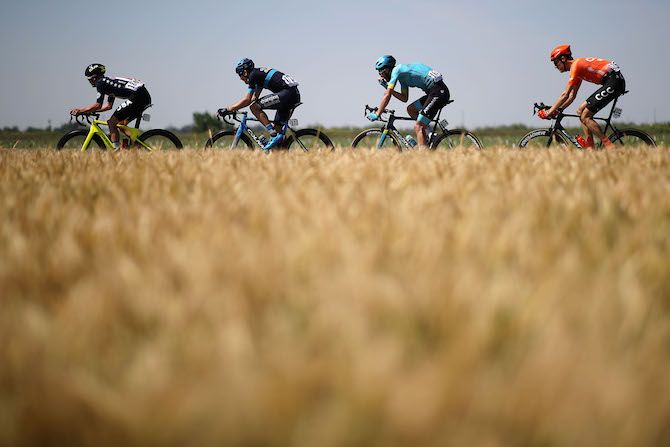 The day's main breakaway during stage 1 of the 2019 Tour of California