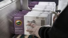Mail-in ballots to be sorted at Contra Costa County's election operations facility in Martinez, California.