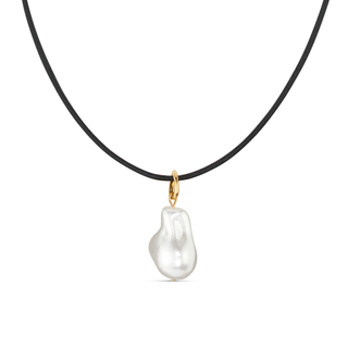 Pearl & Leather Adjustable Necklace