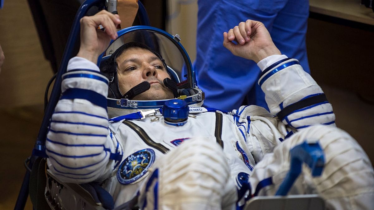 Der russische Kosmonaut Oleg Kononeko bricht den Rekord für die längste