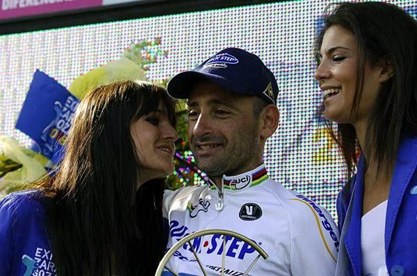 Paolo Bettini on the podium