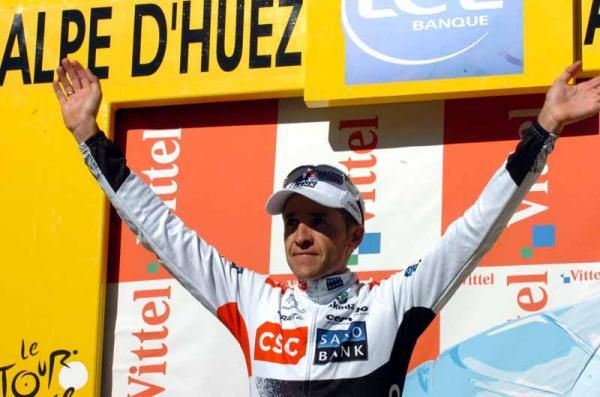 Sastre on the Tour de France podium in 2008