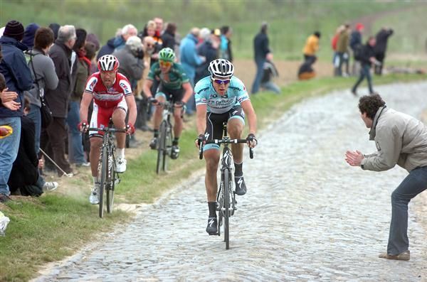 The spectators can get really close to the action at Paris-Roubaix