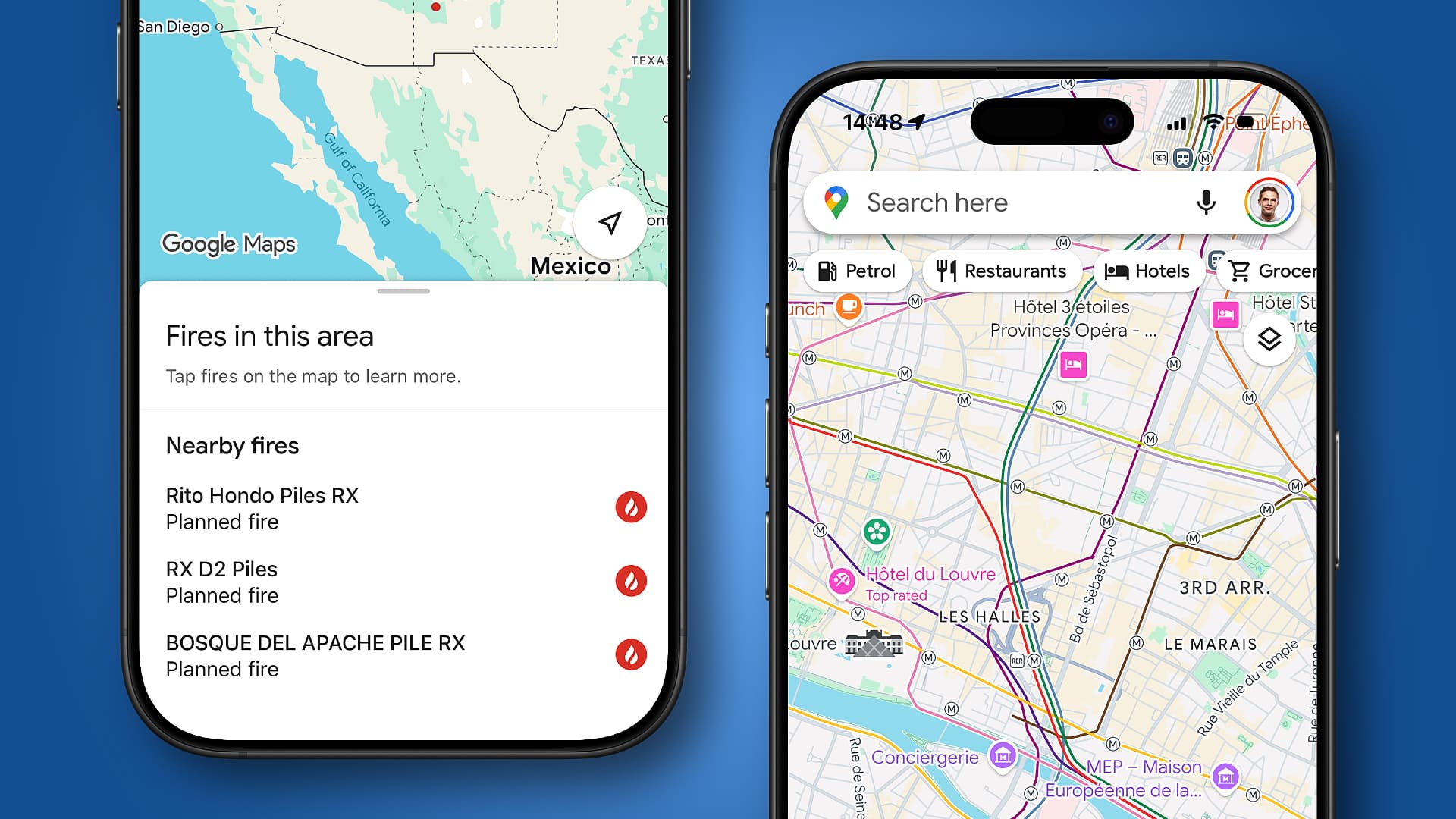 Google Maps running on an iPhone.