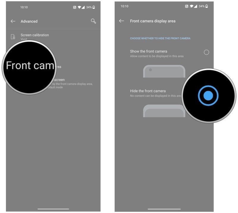 How to hide the camera cutout notch on your OnePlus phone