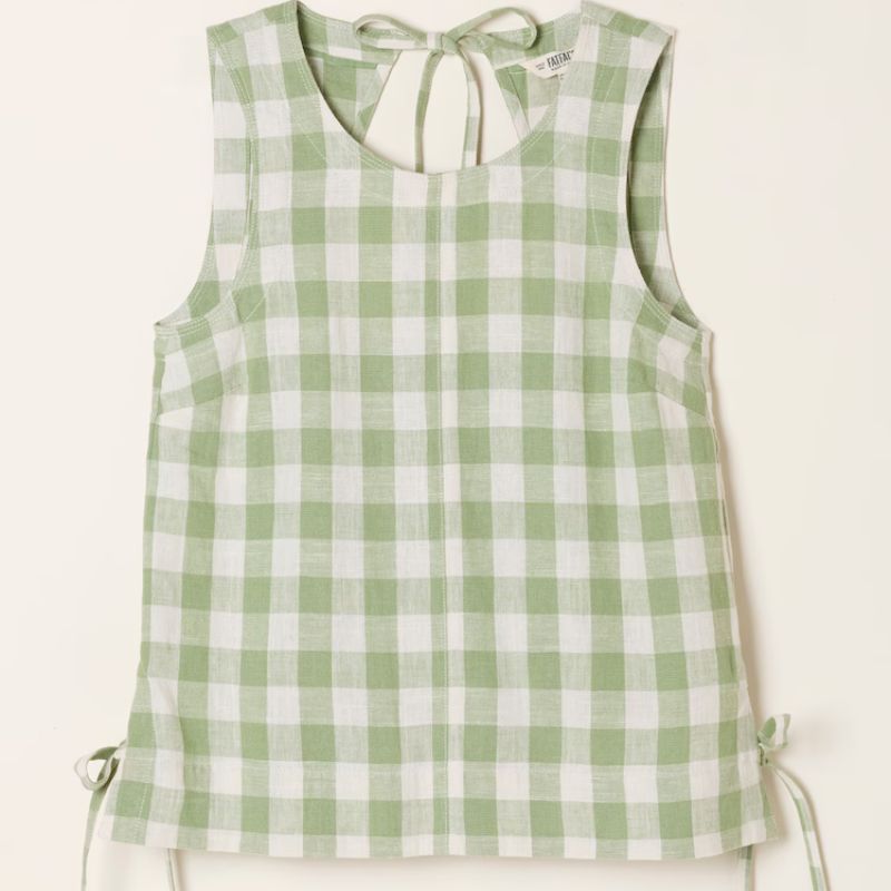 Fatface, Darcy Green Gingham Regular Blouse