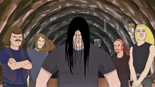 A picture of animated metal band Dethklok