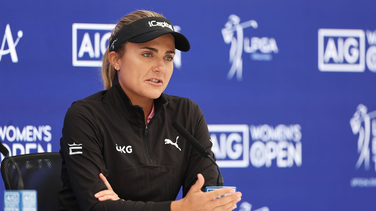 Lexi Thompson speaks in her AIG Women&#039;s Open press conference before the 2024 event at St Andrews