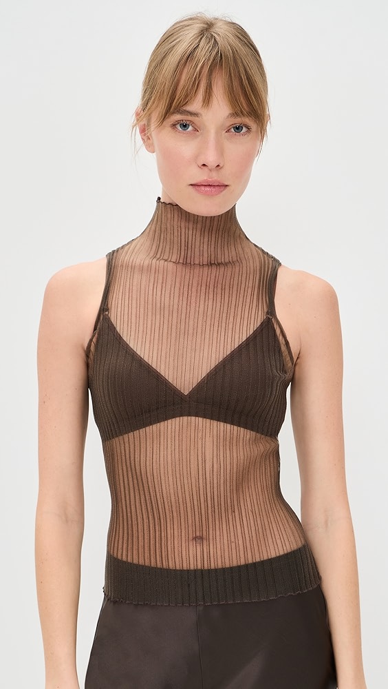 Aisling Camps Sleeveless Modern Mist Turtleneck Top