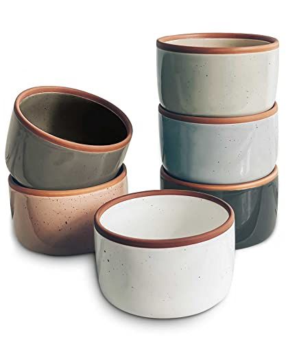 Ceramic Ramekins (Set of 6, Assorted Neutrals)