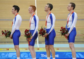 Great Britain team pursuit national anthem Olympics 2008