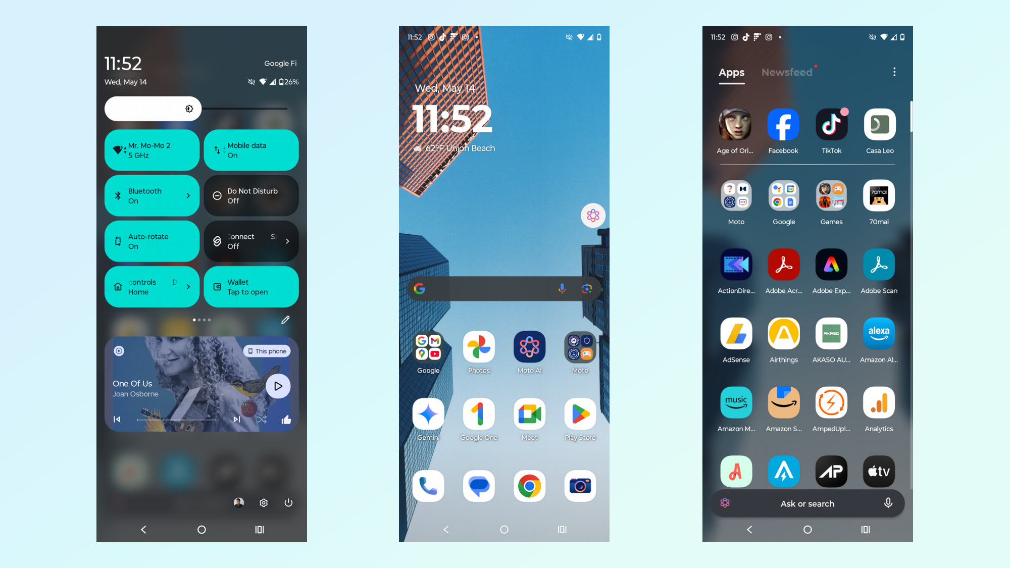 Motorola Razr Ultra 2025 home screen screenshots.