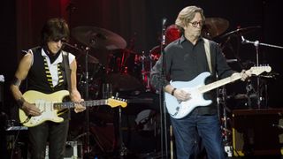 Beck and Clapton onstage in 2010
