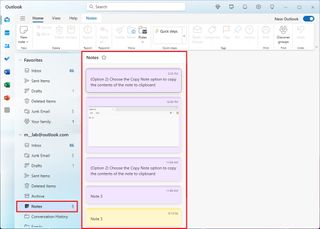 Outlook with Sticky Notes