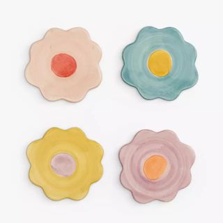 Caroline Gardner Ceramic Floral Coasters, Set of 4, Multi