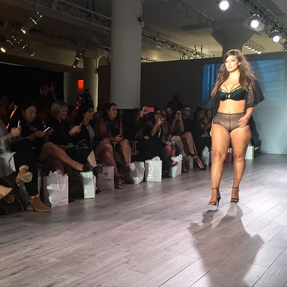 Size 16 model Ashley Graham shows off new lingerie range in sexy