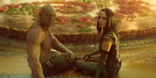 Drax and Mantis in Guardians 2