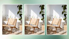 Image of rattan chair repeated three times